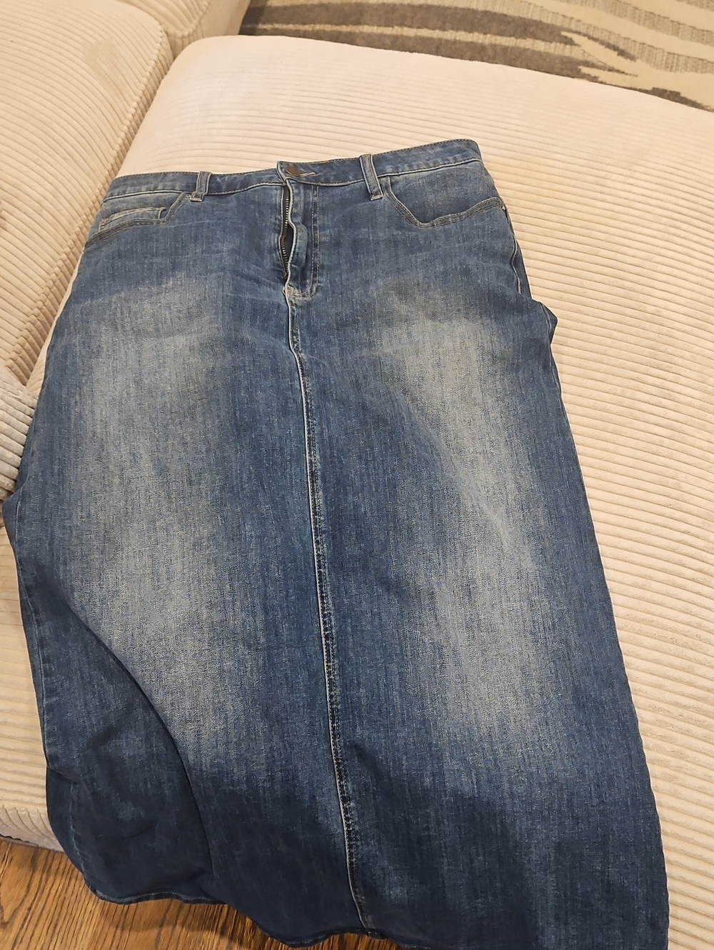 Women's Wash Lab Blue Denim Jeans Skirt - Classic Washed Blue